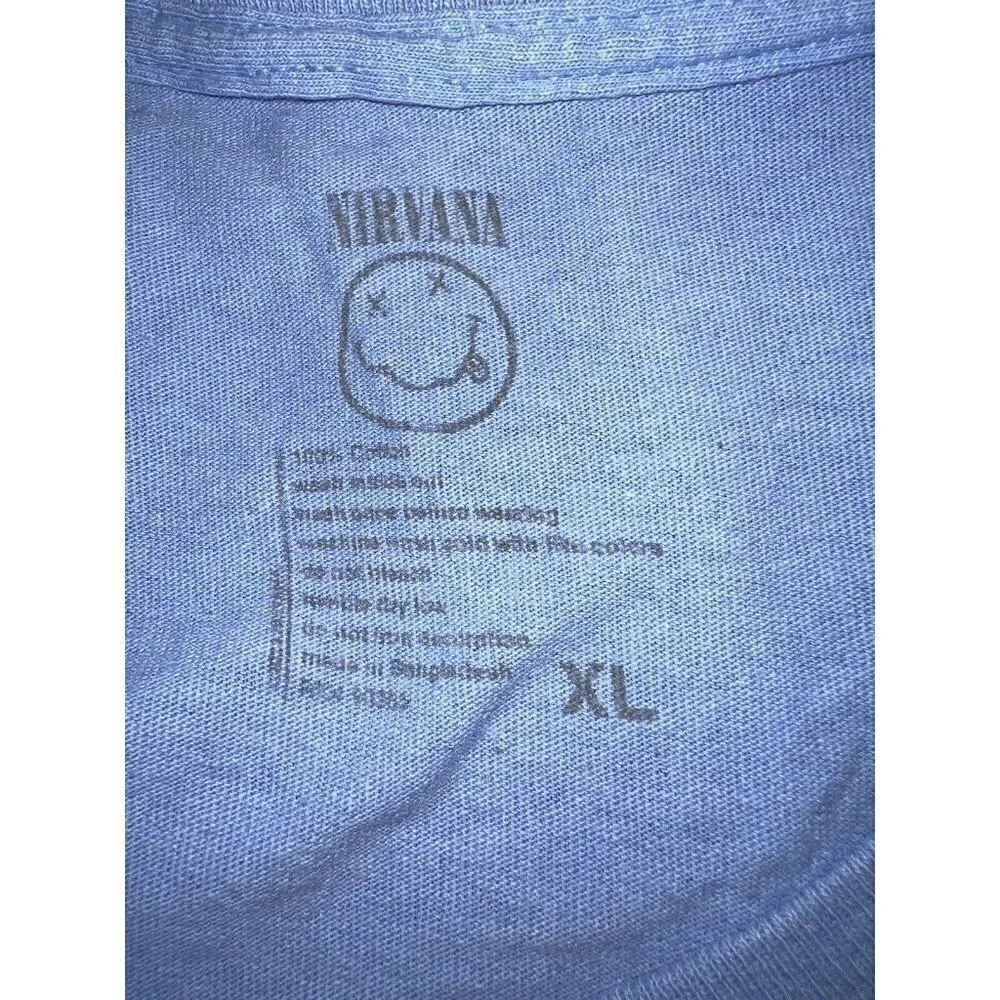 NIRVANA Short-Sleeve Neon Smile Boyfriend Graphic Crewneck T-Shirt Sz XL